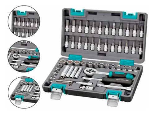 Jogo Soquete 1/4 57 Peças Bits - Stels