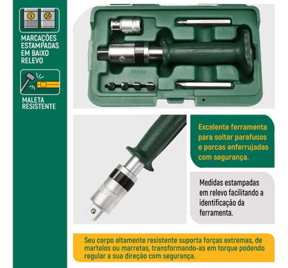 Jogo De Chave Impacto Fenda/philips 8peças Cabo Isolado Sata