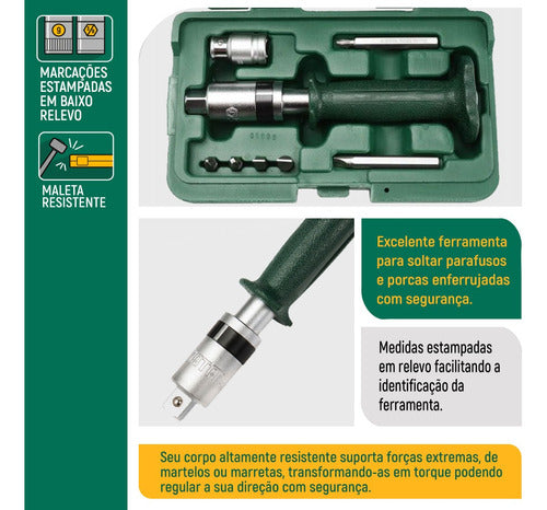 Jogo De Chave Impacto Fenda/philips 8peças Cabo Isolado Sata