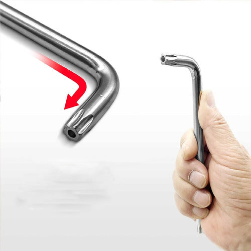 jogo de chaves torx com cabo longa furo automotiva tork guia