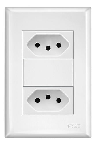 Conjunto 2 Tomadas 2p+t 20a/250v - Evidence Fame Cor Branco