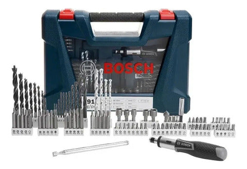 kit de pontas e brocas em titânio bosch v-line 91 peças