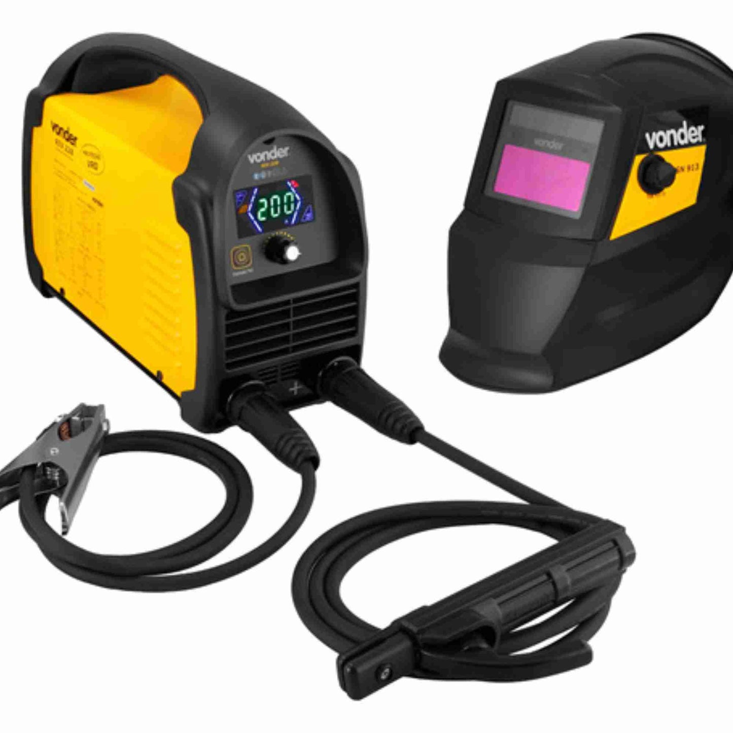 máquina de solda dig + mascara automatica im 228 vonder - amarelo