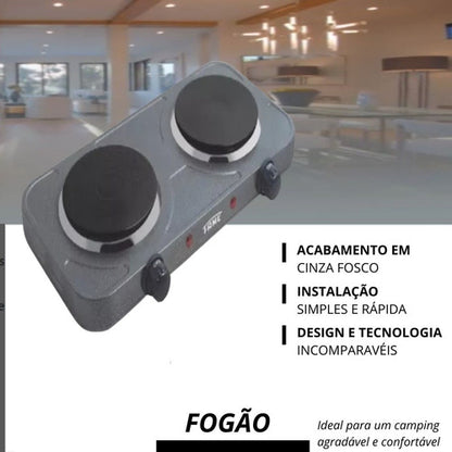 Fogão Elétrico Com 2 Pratos Cooktop Mesa 220v 2000w Fame Cor