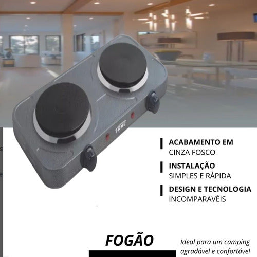 Fogão Elétrico Com 2 Pratos Cooktop Mesa 220v 2000w Fame Cor