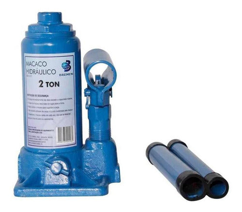 macaco hidráulico tipo garrafa 2 toneladas 2217 bremen