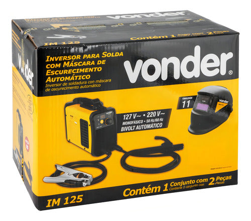 Inversor Para Solda Eletrodo E Tig Im125 C/ Máscara Vonder Amarelo