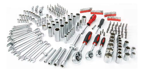 jg de soquetes encaixe 1/2,3/8,1/4 cromo vanadio 216 pçs mtx