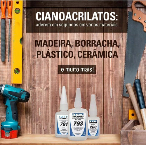 Cola Adesiva Instantânea 793 Tekbond 100g Antientupimento