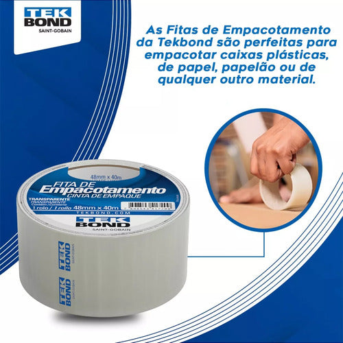 fita adesiva empacotamento de caixas 48mmx40m kit c/4 unds