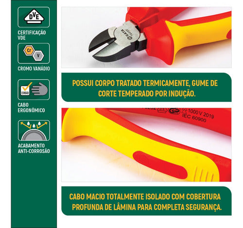 alicate de corte diagonal 6 vde isolado sata st70232
