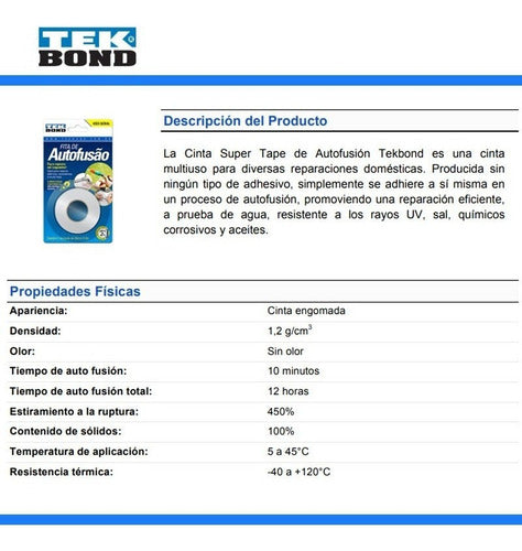 Fita Tekbond Autofusión Transparente 25mm X 1m