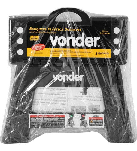 Banqueta Plástica Multiuso Dobrável 220mm Vonder Preta