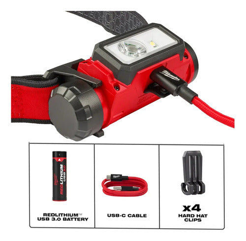 Lanterna De Led Recarregavel Para Cabeca Milwaukee 2163-21 Branco