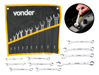 Jogo De Chaves Combinadas 6 A 22 Mm Aço Cromo Vanádio Vonder