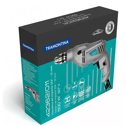 Furadeira 3/8 Economica 500w Tramontina Cinza