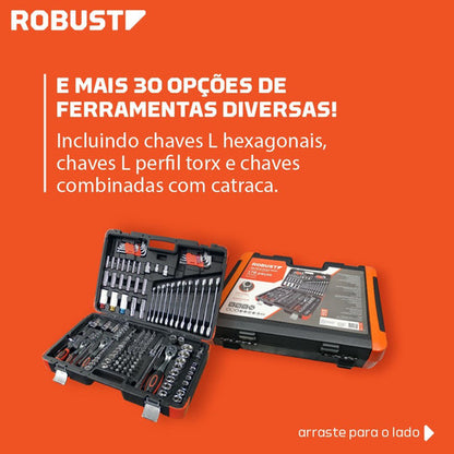 Maleta Jogo Ferramentas Completa Gedore Robust 178 Peças Preto e Laranja