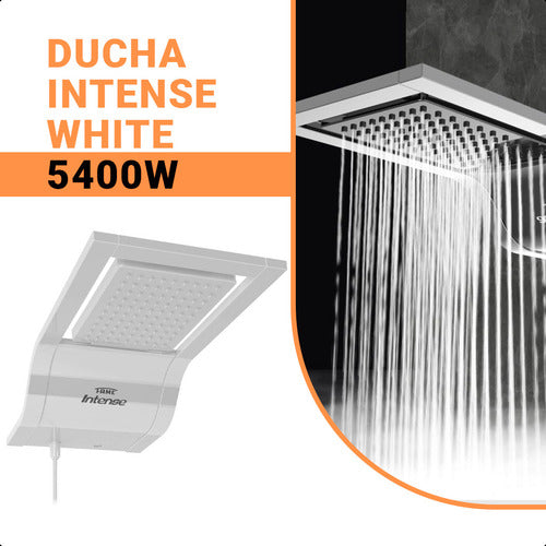 Ducha Ampla Chuveiro Banho Intense 5400w 127v Fame Branca