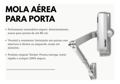 Mola Aérea Para Porta Prata Vonder Potência 2 Fechamento
