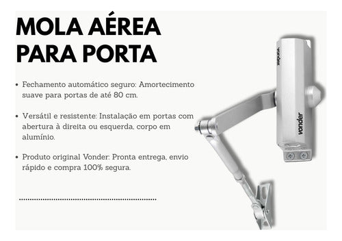 Mola Aérea Para Porta Prata Vonder Potência 2 Fechamento