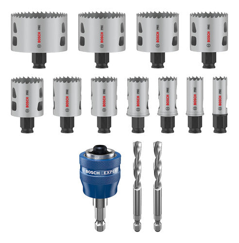 Jogo Serra Copo Pro Multi Material Bosch 14 Peças 19 A 76 Mm