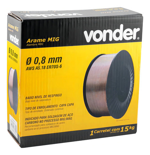 Arame Mig 0,8mm Carretel 15kg Vonder